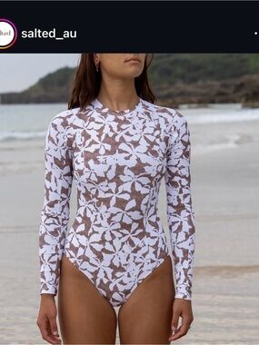 Salted Surf Au Long-Sleeve Surf Suit Floral One-Piece Swimsuit Oasis Print